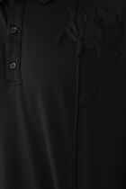Flower Embroidered Polo Shirt